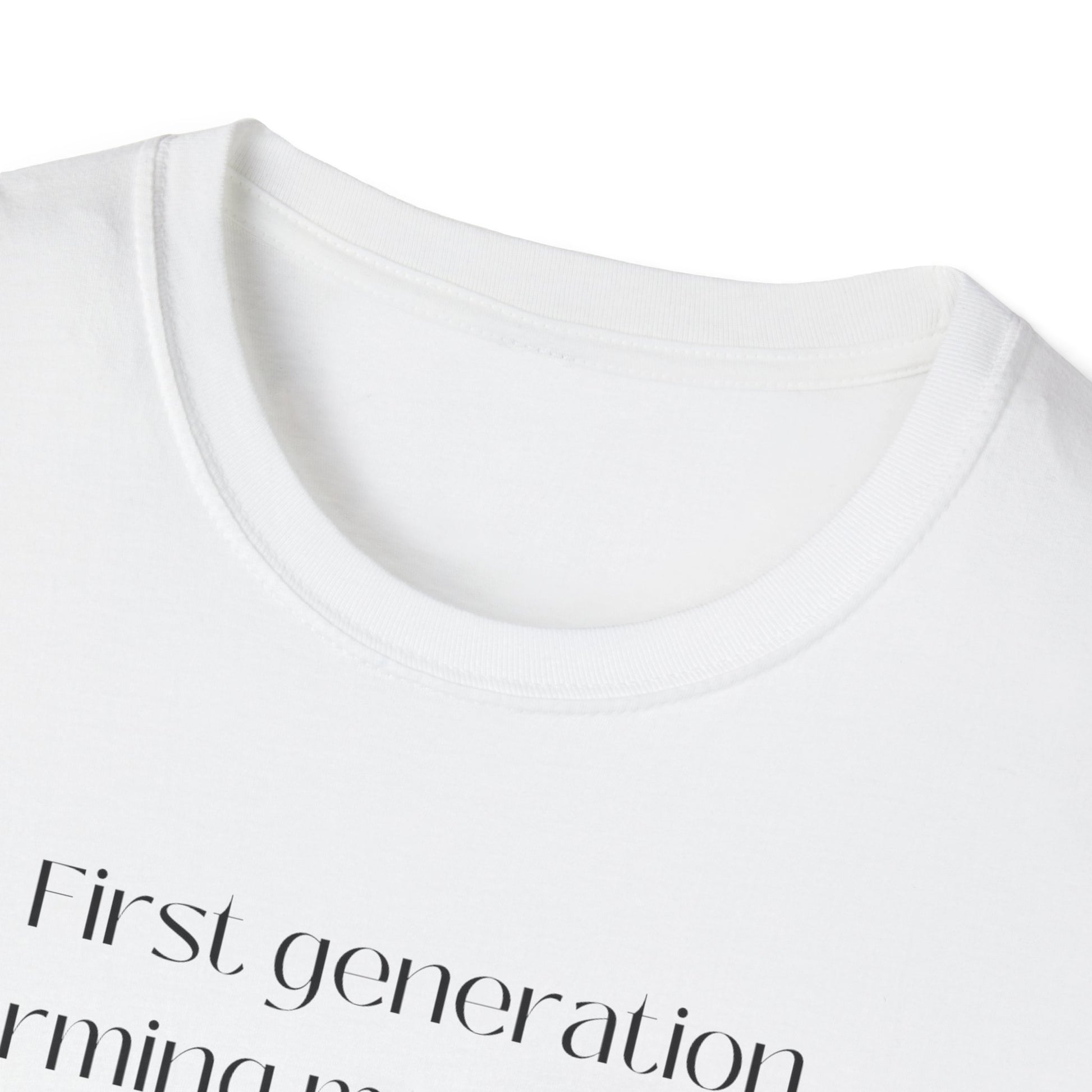 First Generation Farming shirt, first generation farming meets hand crafted quality, farming shirt, farming apparel, shirts for first generation farming, North Carolina farming, North Carolina farming shirt, T-Shirts for farmers, Homesteading t-shirt