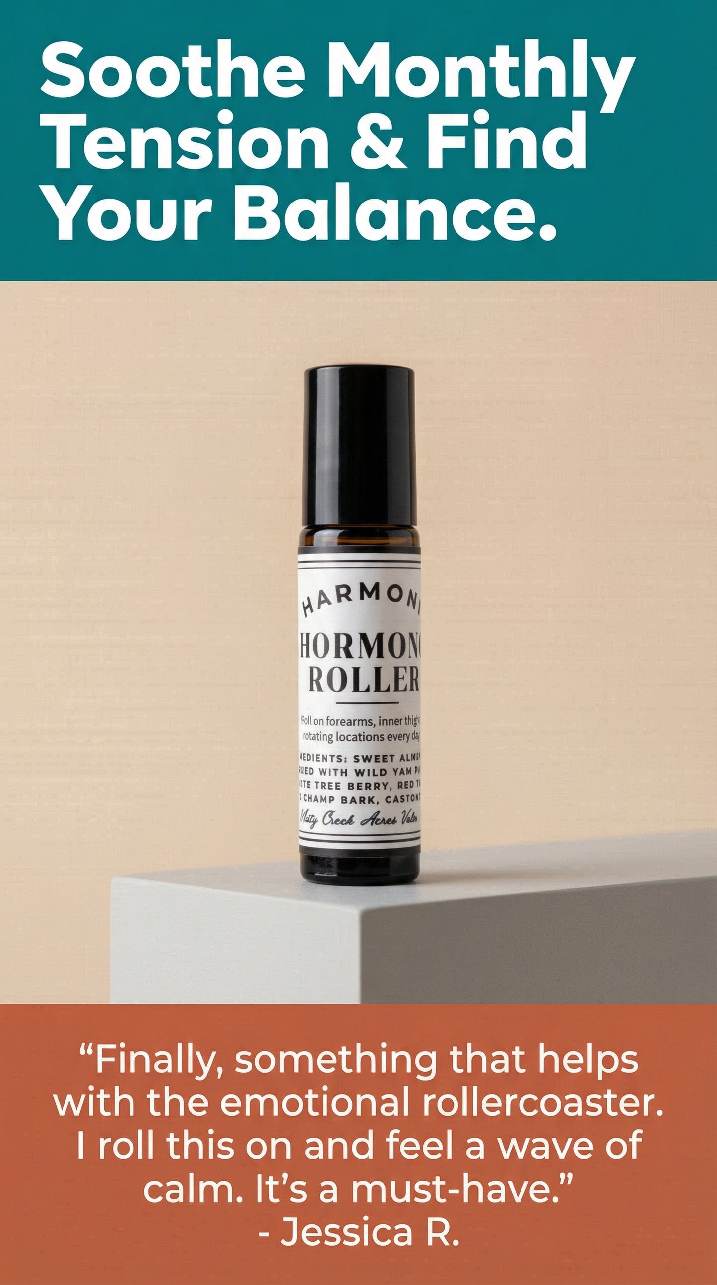 Harmony Hormone Roller Targeted Herbal Support for Monthly Mood & Tension