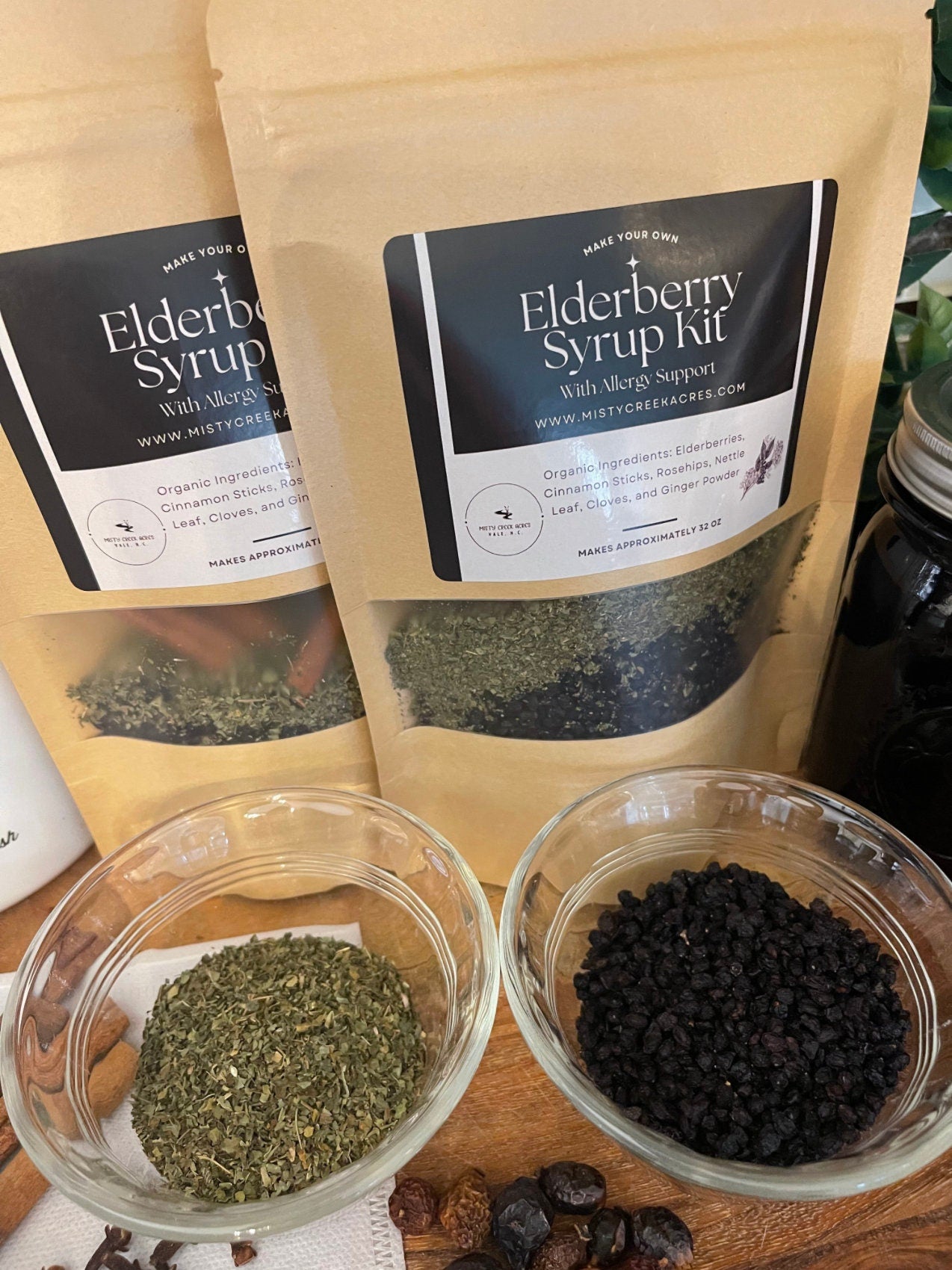 Help Your Allergies with Our All-Natural Elderberry Syrup DIY Kit/Organic Ingredients/Seasonal Allergies/Homemade with Instructional Video