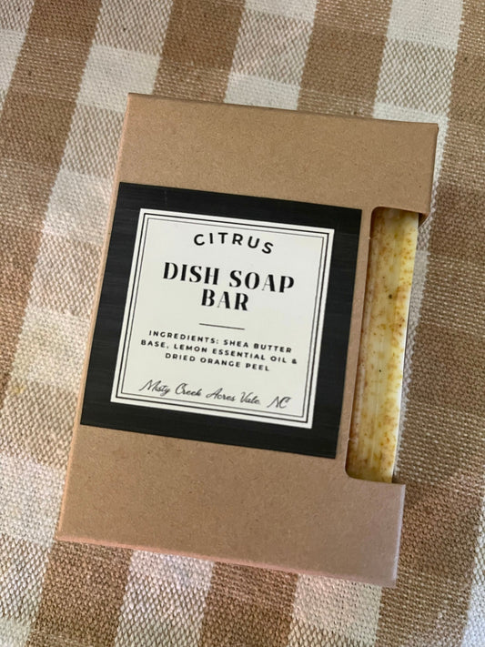 Zesty Citrus Dish Soap Bar - Shea Butter, Lemon, and Orange Peel